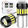 OBOLED Lampadine P21W LED 1156 BA15S 382 7506 21SMD Singolo Contatto per RV Luce Interne Auto Retromarcia DRL Marcia Diurna Posteriori Fanalini Direzione Parcheggio Luci 6000K Bianco 12V-24V 2Pcs
