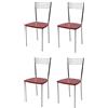 t m c s Tommychairs - Set 4 sedie modello Elena per cucina bar e sala da pranzo, struttura in acciaio cromato e seduta in legno massello color anilina rossa