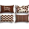 ZWJD Federe Confezione da 4 Decorativi Copricuscini Fodere Cotone Biancheria 30x50cm Quadrate per Cuscino per Divano Sedia Cuscini Camera da Letto Cuscini Arredo(30x50cm, Caffè)