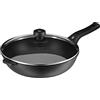 WMF Permadur Premium Wok Padella 30 cm a induzione, coperchio in vetro con apertura per vapore, Wok rivestito in alluminio