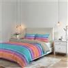 Italian Bed Linen Parure Copripiumino NO STIRO FANTASY - prodotto in Italia - Set Copripiumino - Letto Matrimoniale, Microfibra - Sacco 250x200 cm + Patella e 2 Federe 50x80 cm - Rainbow