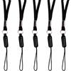 ZhaoCo Portabadge Laccio da Collo, 5 pezzi Staccabile Nylon Collo Cordino porta Badge per Mobile Cellulari, iPod, Chiavette USB, Chiavi, ID Carta - Nero