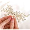 IYOU Pettine per capelli da sposa con strass laterali accessorio per capelli da sposa per donne e ragazze (oro)