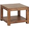 WOHNLING tavolino in legno massello Sheesham 60 x 60 cm tavolo design tavolo da salotto in stile marrone scuro paese