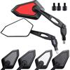Area1 Coppia Specchietti Retrovisori Universali per Scooter Omologati E - Filettatura M8/M10 Destra e Sinistra, Colore Rosso, Compatibili con Race GT50, TPH, Runner, NRG, Speedfight, Jetforce, Agility
