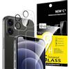 NEW'C 4 Pezzi, 2 x Pellicola Vetro Temperato per iPhone 12 Mini e 2 x Protezione Fotocamera Posteriore per iPhone 12 Mini - Antigraffio - Senza Bolle d'Aria - Ultra Resistente - Vetro Durezza 9H
