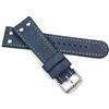 Deutsch Cinturino per orologio, in pelle, da pilota dell'aviazione, di tipo militare della Nato, extra resistente, blu, 22 mm