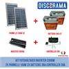 KIT FOTOVOLTAICO INVERTER 2000W 2X PANNELLI 100W 2X BATTERIE 38A CONTROLLER 30A