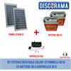 KIT FOTOVOLTAICO ISOLA SOLARE 2X PANNELLI 50 W 2X BATTERIE 38 A CONTROLLER 30 A