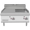 Ristoattrezzature Modello: 108330060142627,Fry top griglia a gas professionale da banco piastra 1/2 liscia 1/2 rigata 14 kW 80x70x54,7h cm