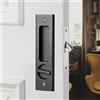 HOCONNIE Serratura per Porta Scorrevole Serratura per Porta a Scomparsa con Chiave Maniglia da Incasso Invisibile 160mm Nero