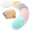 KeaBabies Assorbilatte di Bambù Organico - 14 Cuscinetti Lavabili+ Borsa da Bagno - Cuscinetto per Capezzolo per Allattamento in Maternità (Pastel Touch, Grandi 12cm)
