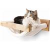 FUKUMARU Amaca a Parete Grande per Gatti - Letto e Tiragraffi Moderno, Mobili di Alta Qualità per Riposo, Supporta fino a 18 kg, Flanella Bianco