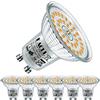 EACLL Lampadine LED GU10 6W Equivalente a Alogena 100W, Pacco da 6, 735lm Luce Bianco Caldo 2700K, Faretti AC 230V senza Sfarfallio, Angolo a Fascio 120° Spot, Non Dimmerabile corta Riflettore Lampade