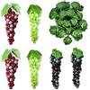 Molyorch Morlight061, 6 pezzi di uva artificiale + 1 pianta, decorazione in plastica, per vino, decorazione di frutta, oggetti di scena, celebrazione, matrimonio, giardino, ufficio (3 colori), 17 cm
