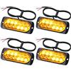 EYPINS 4X12LED Luce Stroboscopica,Luce LED Lampeggiante Ambra,Spia di Emergenza,IP65 Impermeabile,18 Modalità di Lampeggio,per 12V/24V Camion,Auto,Trattore
