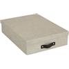Bigso Box of Sweden Organizer scrivania per fogli A4, cancelleria e altro - Scatole portadocumenti con coperchio e maniglia - Scatole ufficio in cartone e carta con elegante effetto lino - beige