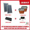 KIT FOTOVOLTAICO INVERTER 5000W 2X PANNELLI 100W 2X BATTERIE 38A CONTROLLER 30A