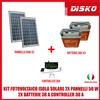 KIT FOTOVOLTAICO ISOLA SOLARE 2X PANNELLI 50 W 2X BATTERIE 38 A CONTROLLER 30 A
