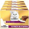 Gourmet PURINA GOURMET GOLD Umido Gatto Tortini con Agnello e Fagiolini, con Tacchino e Spinaci - 48 lattine da 85g ciascuna (12 confezioni da 4x85g)