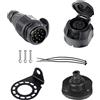 BEIJISTAR Kit Presa Spina per Rimorchio 13 Poli con Guarnizione in Gomma e Staffa di Montaggio in Metallo, 12V Connettore Presa Spina per Rimorchio 13 Poli Impermeabile, per Camion RV Barca Caravan