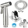 DXLing Handheld Bidet Acciaio Inossidabile Spruzzatore Portatile per Pannolino Kit con Supporto e Valvola G1/2 T