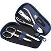 marQus Set Manicure per Uomo e Donna - Kit professionale da 5 Pezzi con Forbicine e Custodia in Simil Pelle. Ideale per la cura di Mani e Piedi, perfetto per viaggi e uso quotidiano. Elegante e funzionale