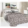 Generico Telo Copriletto Primaverile Estivo In Piquet |Made In Italy |Ideale Come Telo Arredo, Coperta Salva Letto Fantasia Foglie (Matrimoniale, Beige)