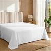 Pizuna Linens Pizuna Lenzuolo sopra matrimoniale Cotone 240x280 cm Bianco 400 fili 1 Pz | Lenzuolo sopra Matrimoniale 100% cotone a fiocco lungo, trama sateen, 240x280 cm, colore Bianco, 400 fili, 1 pezzo
