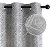 GIRASOLE HOME Coppia Tende Jacquard Semi Oscuranti Fantasia Rombi Tenda Filtrante per Soggiorno Camera e Interni 2 Pannelli con Occhielli (140x235cm, Grigio)