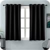 GIRASOLE HOME Coppia Tende Nere Oscuranti Termiche Morbide Tinta Unita Tenda Isolante per Soggiorno Camera e Interni 2 Pannelli con Occhielli 140x145cm