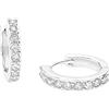 amor Creoles Gioielli per orecchie da Donna in Argento 925, con zirconi sintetici, 1,3 cm, Argento, in confezione regalo