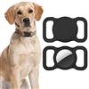 LAPONO 1 Pezzi Airtags Cane Collare Compatibile con Apple Airtag Animale Domestic Custodia Air tag Custodia Protettiva in Silicone per Animali GPS Tracker per Cani Gatti Anti-Lost (Nero)