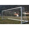 (12V) PORTA CALCIO REGOLAMENTARE 7,32x2,44 TRASP. IN ALLUMINIO UNI EN 748 + RETE