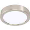 Eglo LED Lampada da soffitto Fueva 5, Ø 16 cm, lampada da montare a soffitto a 1 fiamma in acciaio con diffusore in plastica, lampada da soffitto in nichel opaco, bianco, lampada LED luce calda