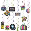 HOMEJOY 36 PCS Spirali Colorati da Appendere Anni '80 Decorazioni da Soffitto per Feste a Tema Anni '80 Turbinii Sospesi per Feste retrò Decorazioni