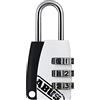 ABUS Lucchetto a Combinazione 155/20 - Lucchetto con Corpo in Fusione di Zinco - Serratura per Valigia/Armadietto con Codice Numerico Regolabile - Livello di Sicurezza ABUS 3 - Bianco/Nero