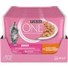 PURINA ONE Junior Cibo Umido per Gattini, 48 Bustine da 85 g | Cibo Umido per Gattini 1-12 Mesi Filettini con Pollo e Carote in Salsa