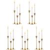 Nuptio 5 Set (15 Pezzi) Portacandele Conici in Metallo Dorato in Ottone Candeliere, Candelabri Centrotavola Decorativi Vintage e Moderni Mensola da Tavolo Regalo Inaugurazione Della Casa