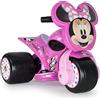 INJUSA Triciclo Elettrico Minnie Mouse Bambina 1 2 3 Anni INJUSA 6V Cavalcabile Moto Bimba Primi Passi Disney + Acceleratore + Freno Elettrico + 3 Ruote Larghe Rosa Ergonomico Certificato UE