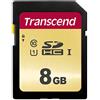 Transcend TS8GSDC500S Scheda di Memoria SDHC da 8 GB, Imballaggio Standard, 500S, Per Videocamere