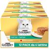 Gourmet Purina Gourmet Gold Tortini Umido Gatto Pollo e Carote, Manzo e Pomodori, 48 Lattine da 85 g