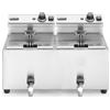 Hendi Friggitrice Profi Line Con Rubinetti Di Scarico - 2 X 8 L