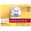 Gourmet PURINA GOURMET GOLD Umido Gatto Dadini in Salsa con Verdure, con Anatra, Trota, Coniglio Vitello - 96 lattine da 85g ciascuna (12 confezioni da 8x85g)