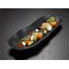 LEONE Piatto rettangolare nero melamina cm 34x10,5x3h