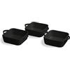 TOGNANA PORCELLANE Mignon nero set 3 cocotte quadre cm 12x12x3,5h