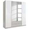 AVANTI TRENDSTORE - Texo - Armadio ad ante a battente e con specchio, in bianco alpino e grigio seta. Disponibile in 2 diverse misure (LAP 181x197x54 cm)