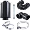 CarBole Filtro Aria Sportivo 76mm Raffreddamento Aria Kit Filtro Ingresso Aria per Auto Sistema di Ingresso Aria Universale in Fibra di Carbonio con Tubo Nero