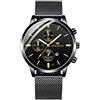 MICGIGI Orologio da uomo al quarzo, impermeabile, con cinturino ultrasottile in acciaio inox