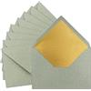 NEUSER PAPIER 10 buste DIN C5, 15,6 x 22 cm, in carta kraft di colore grigio naturale (grigio) con fodera in seta dorata, adesivo umettabile, buste vuote in carta riciclata, serie UmWelt